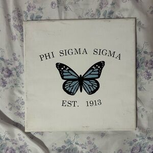 Phi Sigma Sigma Sorority Butterfly Canvas Painting